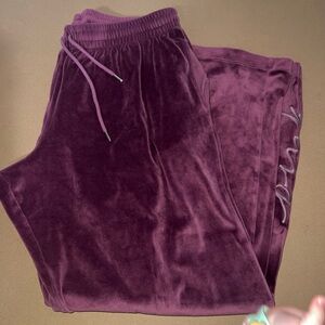 Victoria’s Secret Pink Velour Wide Leg Pants in Purple